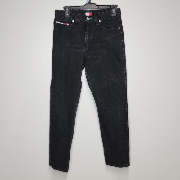 Vintage Tommy Hilfiger Black Jeans Size 7/28 - Picture 1 of 7